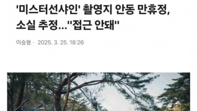 미스터 선샤인 촬영지 산불로 소실 추정 