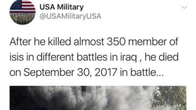   				최전선에서 ISIS 뚝배기를 총합 350대 가까이 따버린 노장 저격수			