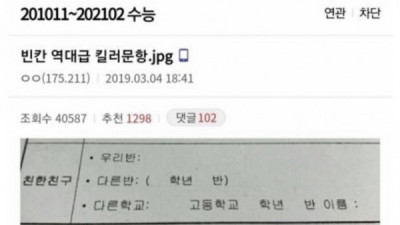   				빈 칸 채우는 문제 중 역대급 킬러 문항			