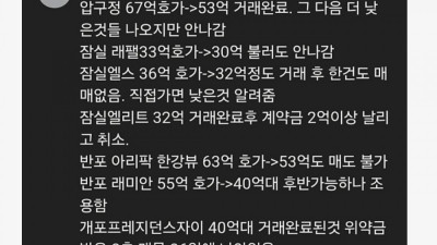 요즘 서울 아파트 집값 분위기