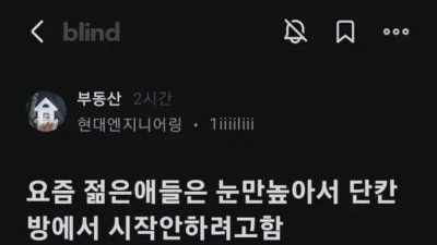 요즘 젊은 애들은 단칸방에서 시작하기 싫어한다 