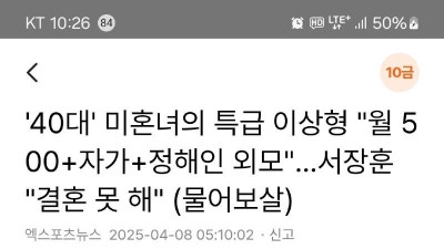 40대 미혼녀 결혼 조건 듣고 서장훈 반응