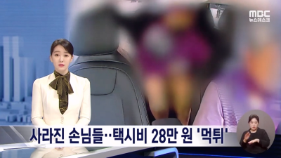 무려 택시비 28만원 먹튀한 여성들