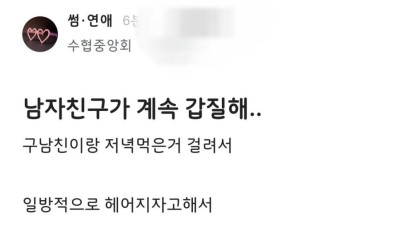 [유머] 	        남친이 갑질해서 힘들다는 블라누나.jpg