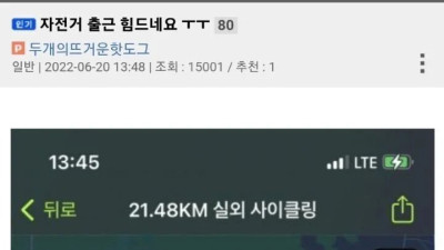 자전거로 출근이 너무 힘들다는 직장인 