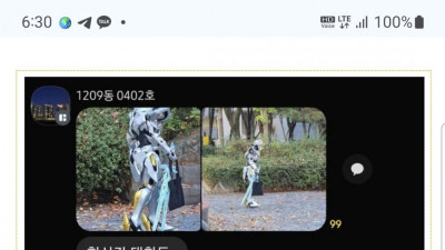 어느 아파트 단톡방에서 위험하다고 올라온 사진