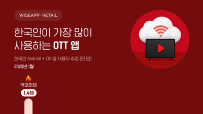 한국인이 가장 많이 사용하는 OTT 앱