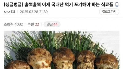 산불 때문에 국내산 먹는 거 포기해야 되는 식료품