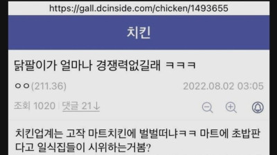 치킨업계들 입 다물게 한 명언 