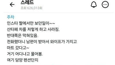 불법주차로 들통난 불륜사건