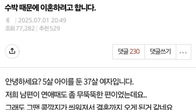 수박 때문에 이혼하려는 여자 